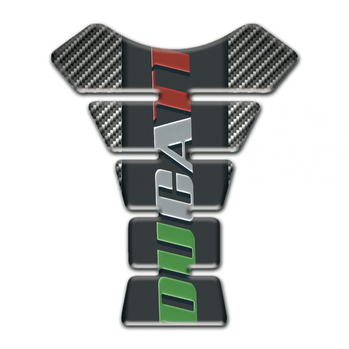 Ducati Tank Protector Carbon Base Colorful Logo 