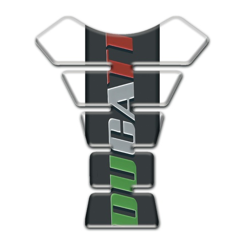 Ducati Tank Guard Pads White Base Colorful Logo 