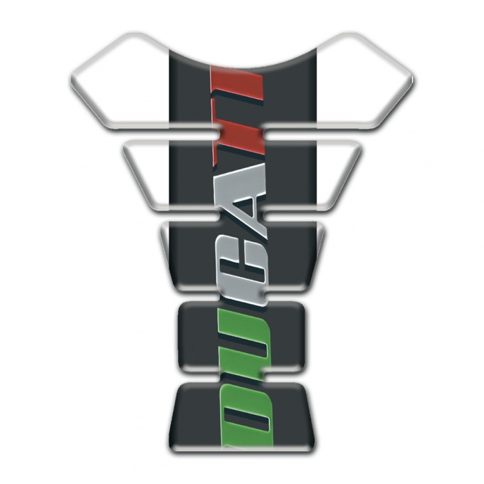 Ducati Tank Guard Pads White Base Colorful Logo 