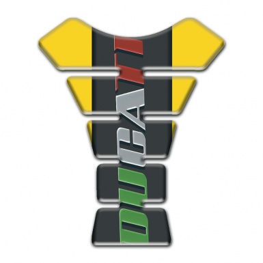 Ducati Tank Pad Motorbike Yellow Base Colorful Logo 