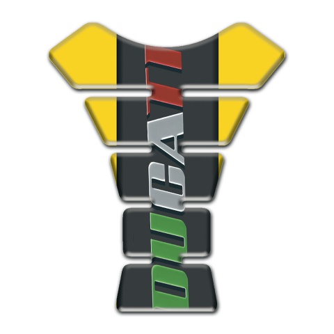 Ducati Tank Pad Motorbike Yellow Base Colorful Logo 