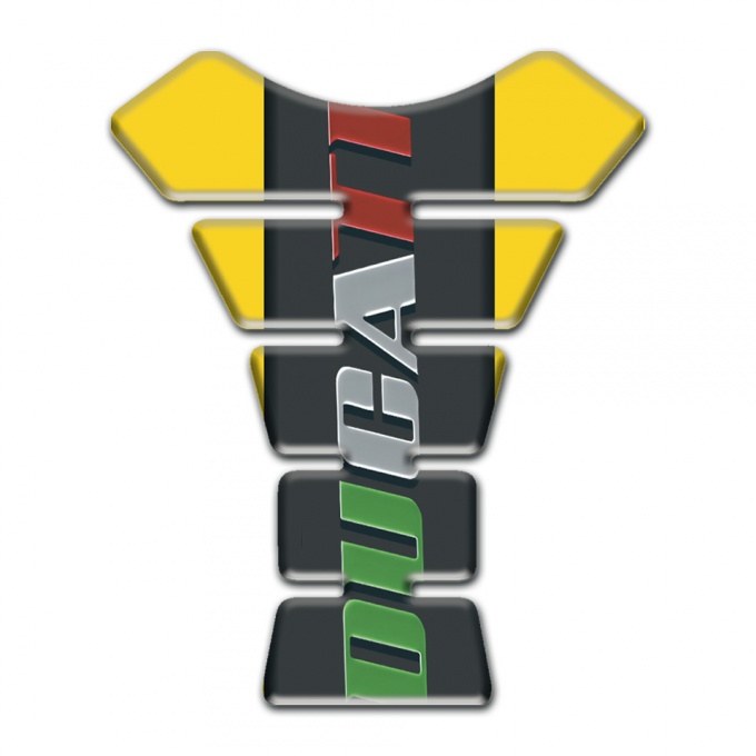 Ducati Tank Pad Motorbike Yellow Base Colorful Logo 