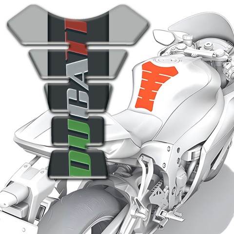 Ducati Tank Guard Pads Gray Base Colorful Logo 
