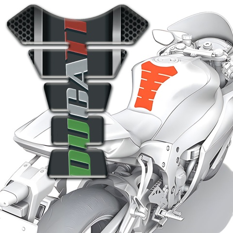 Ducati Tank Fuse Silicone Sticker Colorful Logo design 