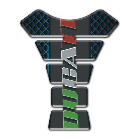 Ducati Tank Pad Motorbike Neon Mesh Background And Colorful Logo Style 