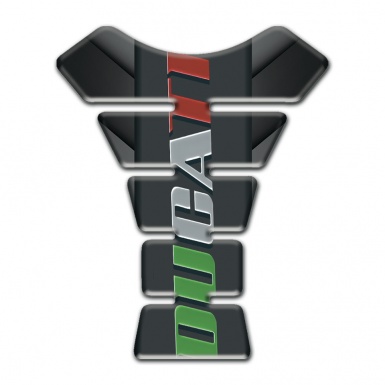 Ducati Tank Fuse Gray Black warp Style Colorful Logo 