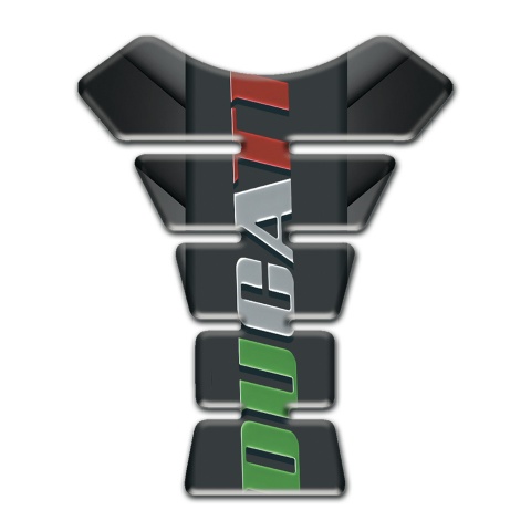 Ducati Tank Fuse Gray Black warp Style Colorful Logo 