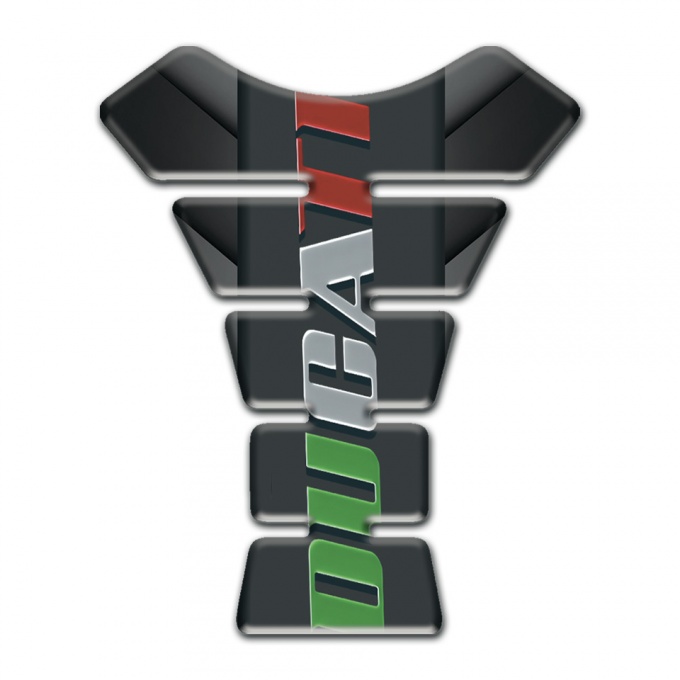 Ducati Tank Fuse Gray Black warp Style Colorful Logo 