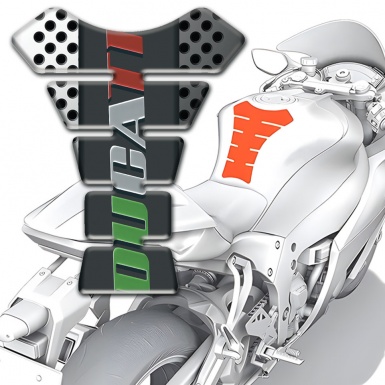Ducati Tank Pad Motorbike Colorful Logo Perforated Warp Design 