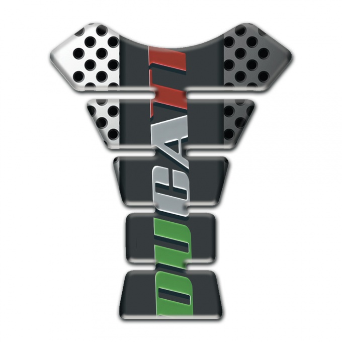 Ducati Tank Pad Motorbike Colorful Logo Perforated Warp Design 