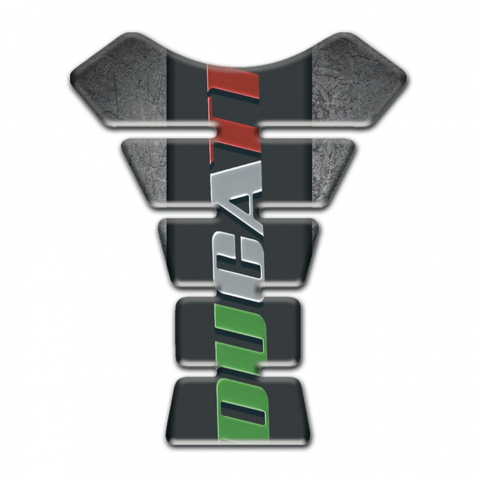 Ducati Tank Pad Motorbike Scratched Stone Effect with Colorful Logo 