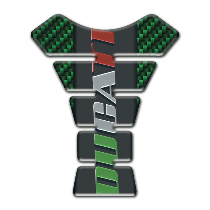 Ducati Tank Protector Green Carbon base Colorful logo 