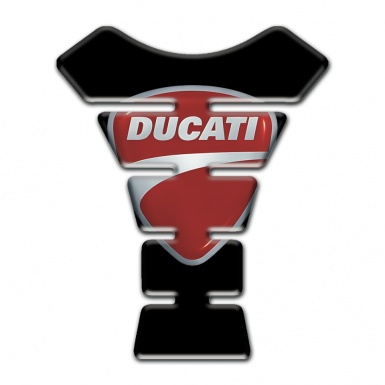 Ducati Tank Guard Pads Black Base Classic logo 