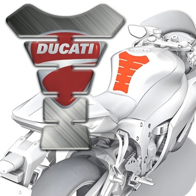 Ducati Tank Pad Protector Matte Surface Base Classic Red Gray Logo 