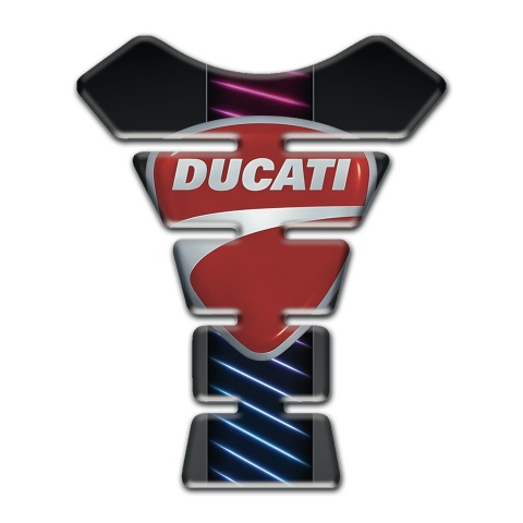 Ducati Tank Pad Protector Neon Lines Base Style Classic Logo Design 