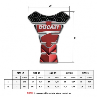 Ducati Tank Pad Motorbike Black Red Base Decoration with Classic Logo 