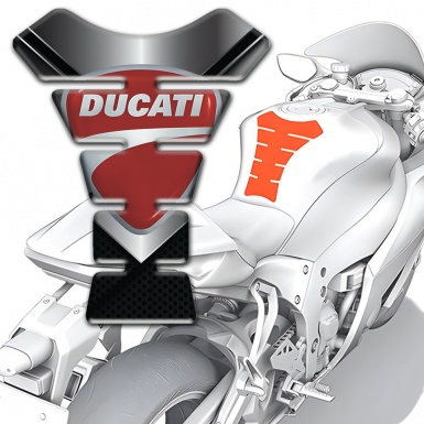 Ducati Tank Pad Protector Chromed Base Style Classic Logo 