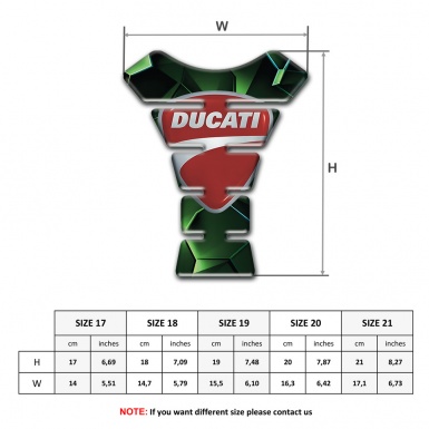 Ducati Tank Protector Green Diamond Effect Classic Logo 