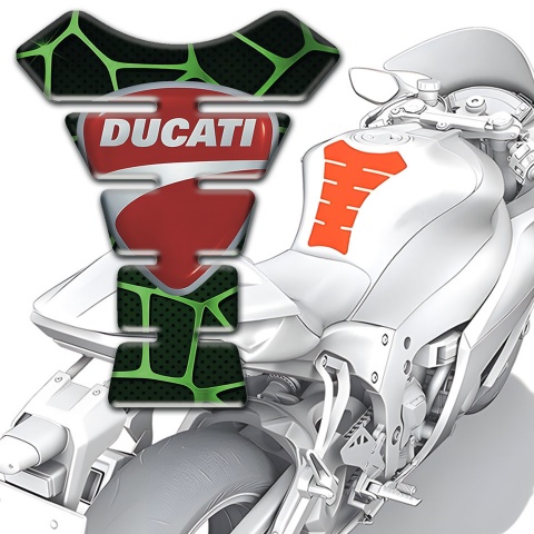 Ducati Tank Fuse Black with Green Patterns Version 
