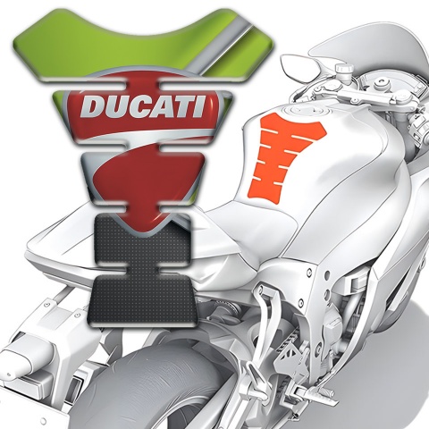 Ducati Tank Guard Pads Anti Slip Sticker with Gray Red Logo Design 