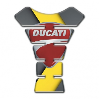 Ducati Tank Pad Motorbike Yellow Gray Base Classic Logo 