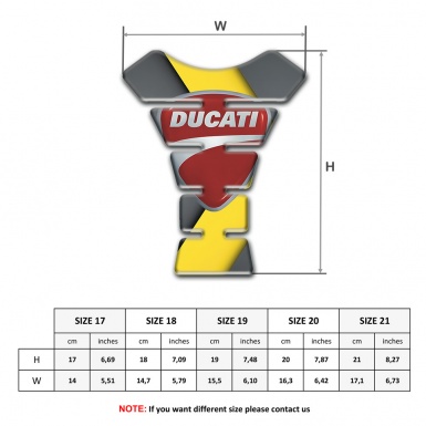 Ducati Tank Pad Motorbike Yellow Gray Base Classic Logo 