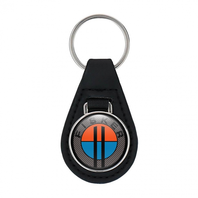 Karma Fisker Keyring Holder Leather  Dark Carbon Black Ring Edition