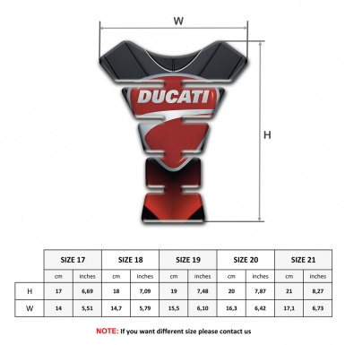 Ducati Tank Protector Black Red Decoration Base Classic Gray Logo 