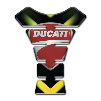 Ducati Tank Pad Protector Black with Green Yellow Lights Design 