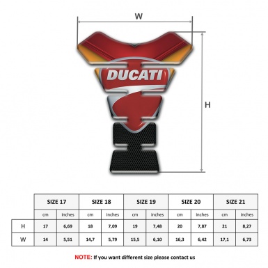 Ducati Tank Protector Fire Colors Base Classic Logo 