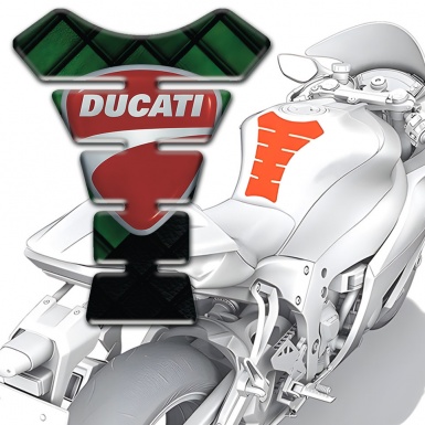 Ducati Tank Guard Pads Dark Green parts Design with Classic Logo 