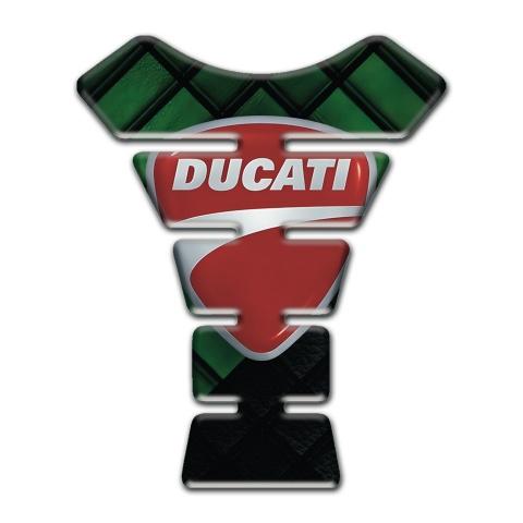 Ducati Tank Guard Pads Dark Green parts Design with Classic Logo 
