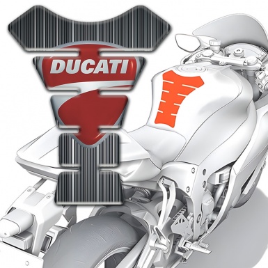 Ducati Tank Fuse Gray with White Stripes Design 