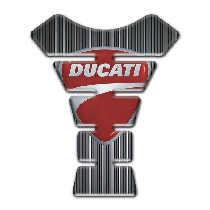 Ducati Tank Fuse Gray with White Stripes Design 