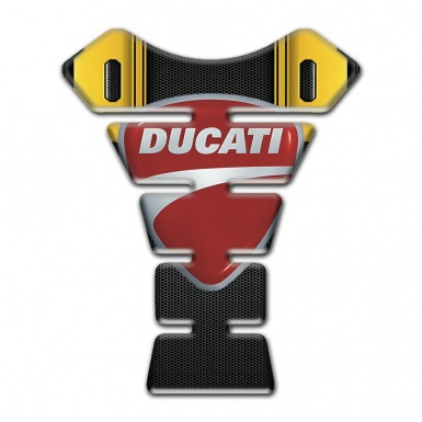 Ducati Tank Guard Pads Black Yellow Decoration Classic Logo Design 