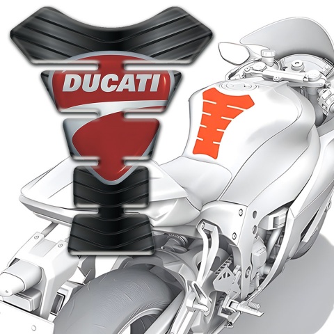 Ducati Tank Pad Protector Rubber Effect with Classic Logo 
