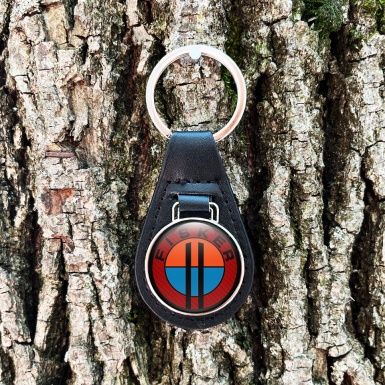 Karma Fisker Keychain Leather Red Carbon Black Ring Edition