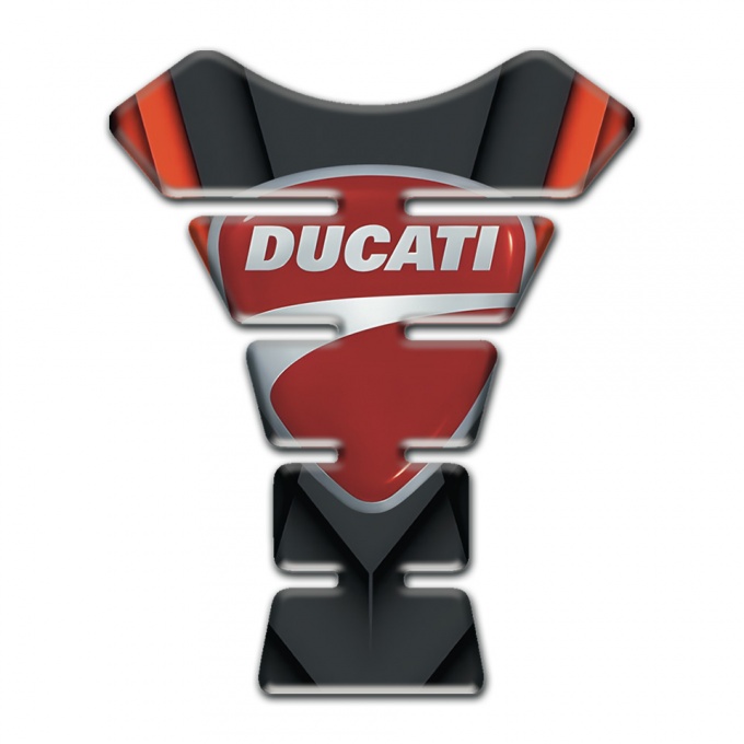 Ducati Tank Pad Motorbike Black with Small Orange Details Design 