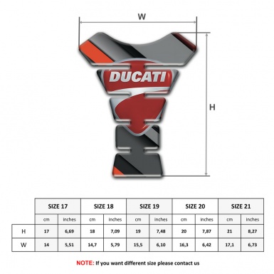 Ducati Tank Protector orange Gray Diagonal Decoration Design 