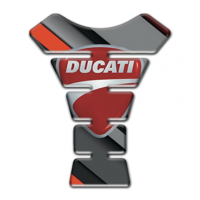 Ducati Tank Protector orange Gray Diagonal Decoration Design 