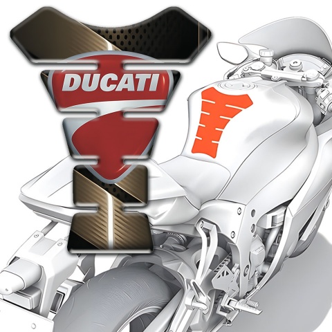 Ducati Tank Guard Pads Bronze Design 