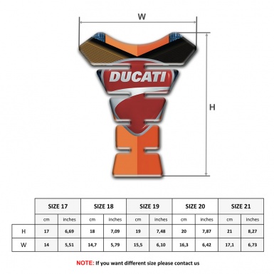 Ducati Tank Pad Protector Orange Brown Decoration Style 