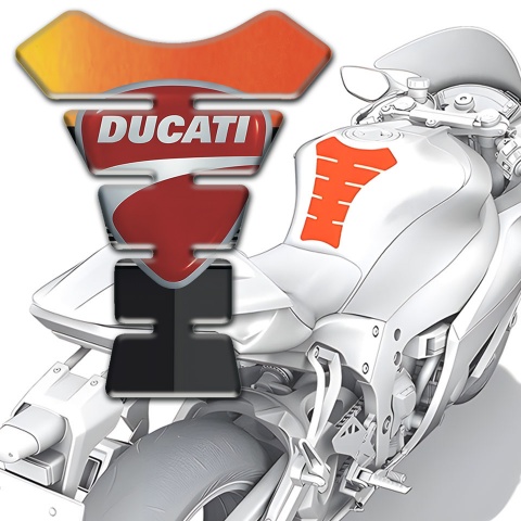 Ducati Tank Protector Orange Nuances base Classic Logo 