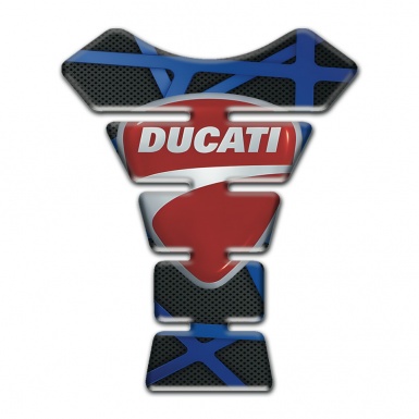 Ducati Tank Guard Pads Black Base Blue Lines 