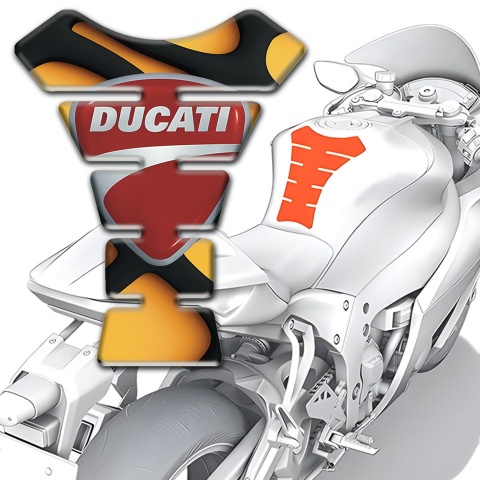 Ducati Tank Protector Orange Black Fundation Classic Logo 