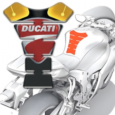 Ducati Tank Pad Protector Classic Gray Red Logo Print 