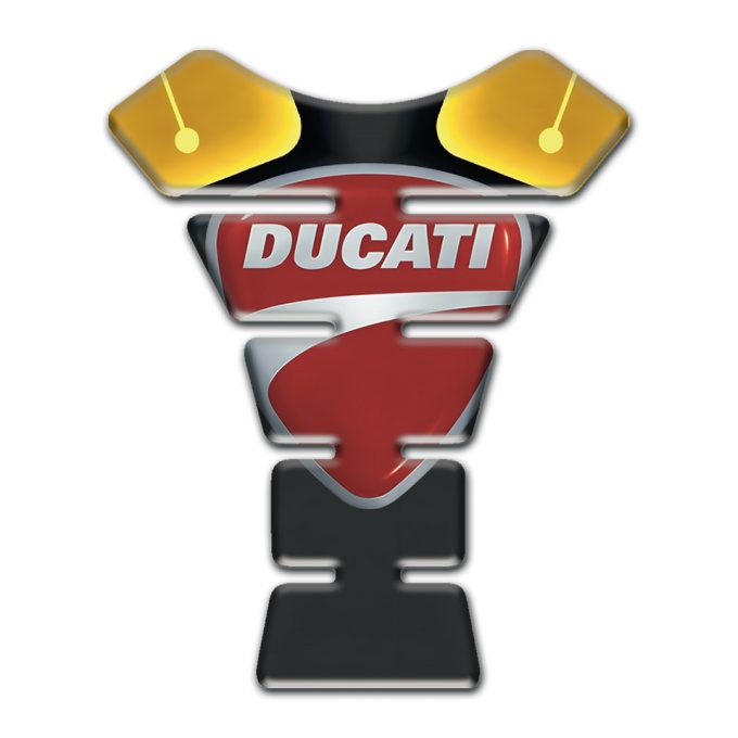 Ducati Tank Pad Protector Classic Gray Red Logo Print 
