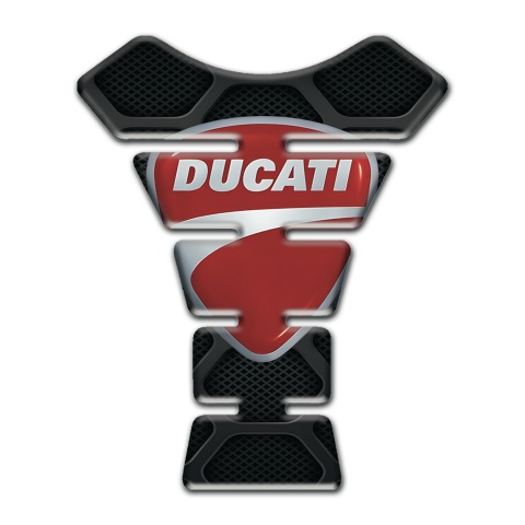 Ducati Tank Guard Pads Black with Gray Lines Decoration Print 