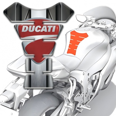 Ducati Tank Pad Protector Aluminium Tape Effect Print 