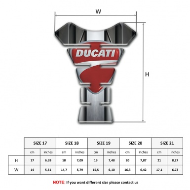 Ducati Tank Pad Protector Aluminium Tape Effect Print 